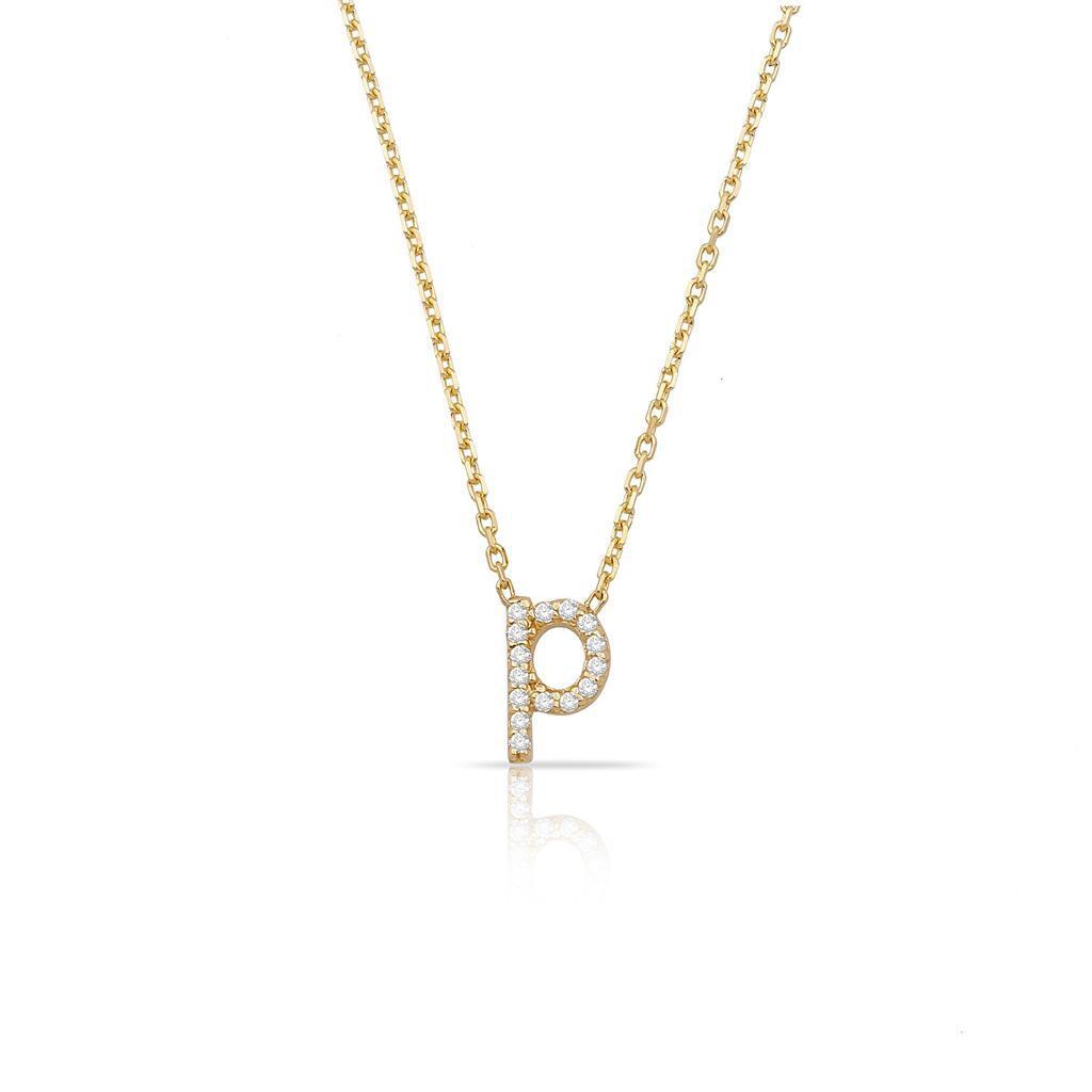 TSK Diamond Necklaces Ready to Ship JEWELRY The Sis Kiss TSK Perry St. Diamond Initial Necklace - Letter P 0.07ct