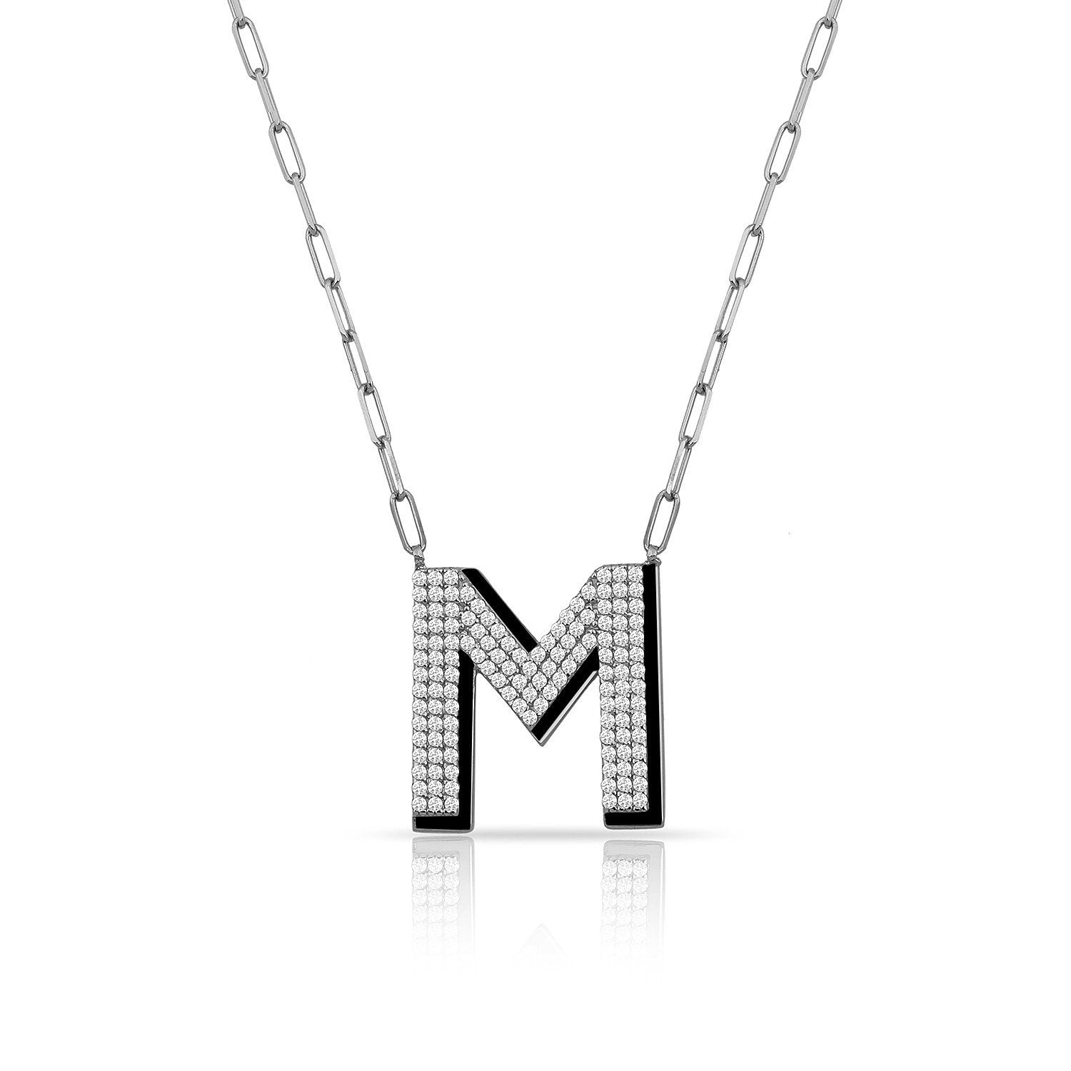 TSK Park Avenue Diamond Initial Necklace JEWELRY The Sis Kiss 14k White Gold Bowery Black
