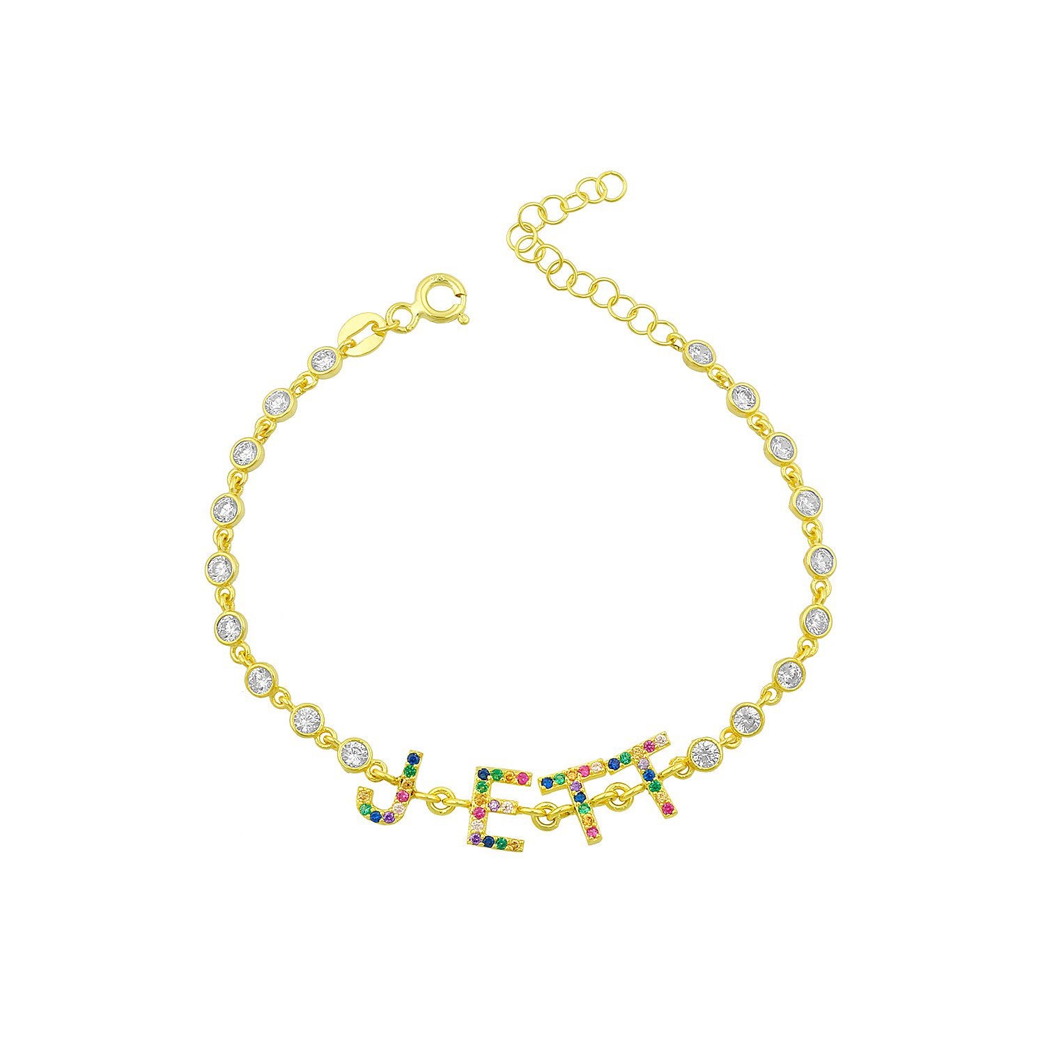 Personalized Name Rainbow Bracelet