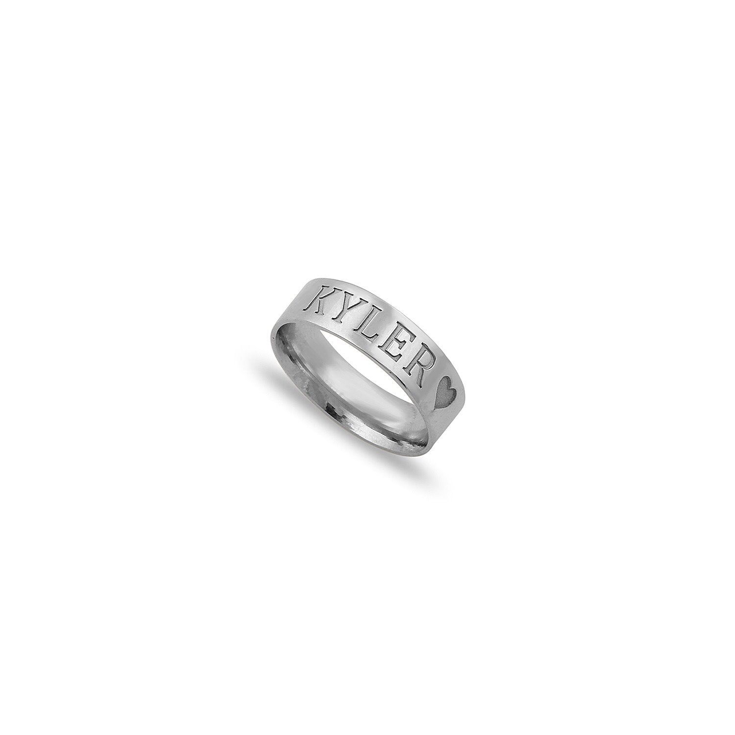 Custom Name Band Ring JEWELRY The Sis Kiss 6 Silver