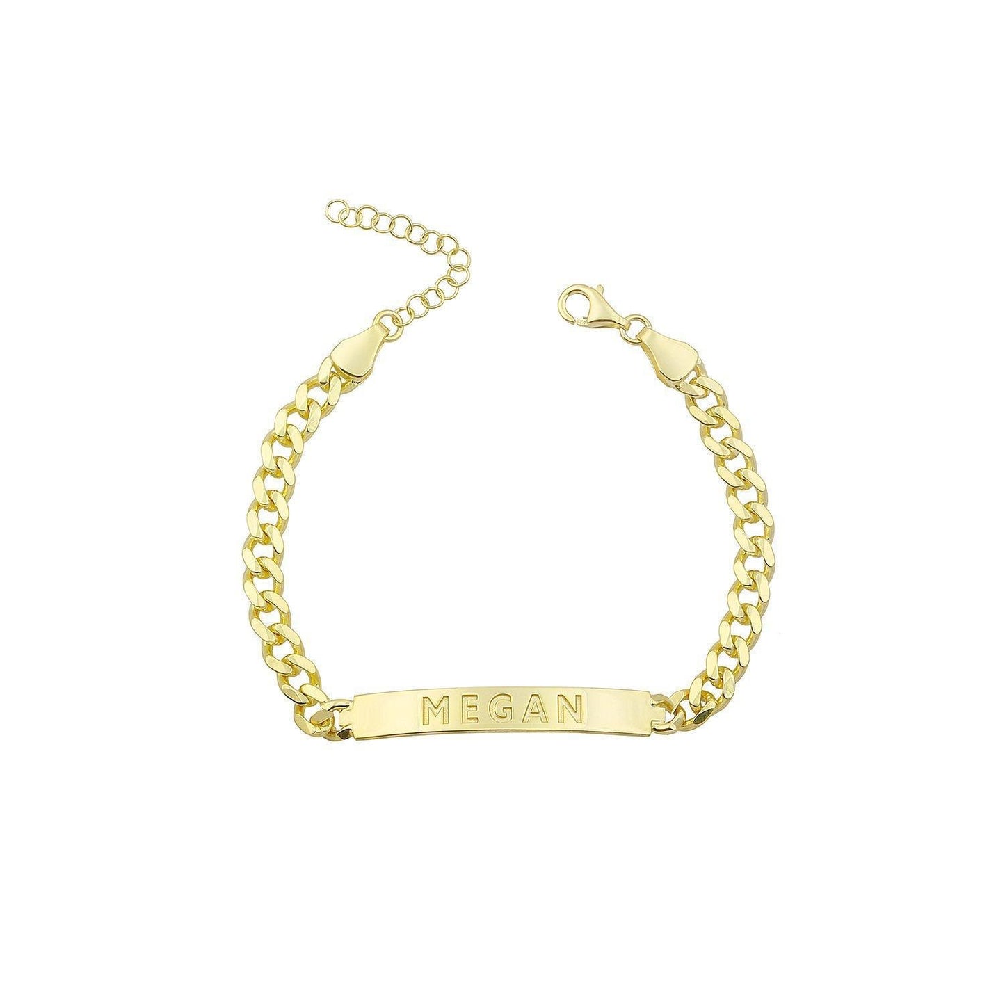 Custom Chain Link ID Bracelet JEWELRY The Sis Kiss Gold