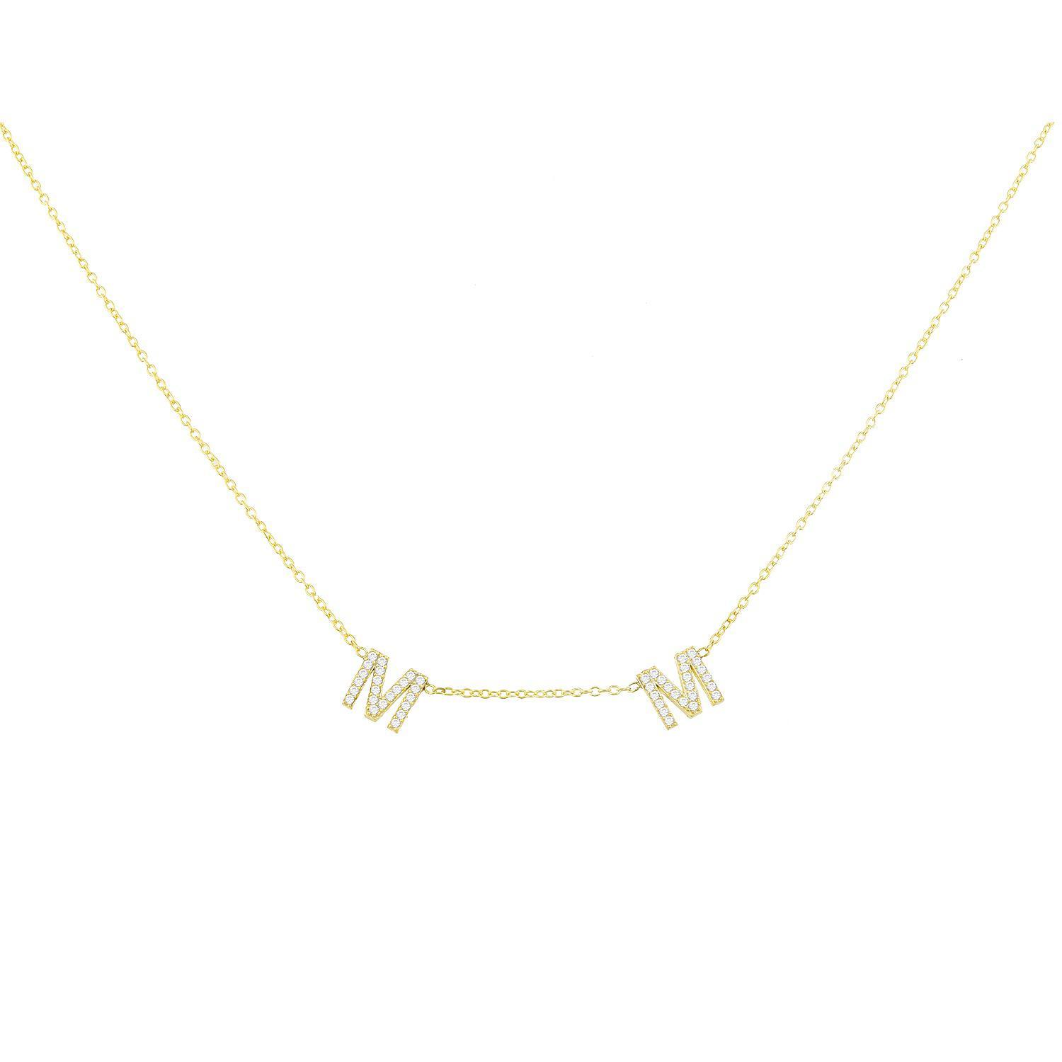 It's All in a Name™ *Linked* Personalized Necklace necklace The Sis Kiss Gold with Crystals 