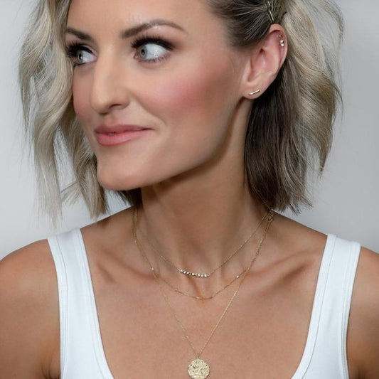 TSK Loverly Gold Bar Earrings JEWELRY The Sis Kiss