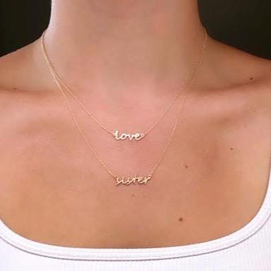 Love Dainty Necklace necklace The Sis Kiss