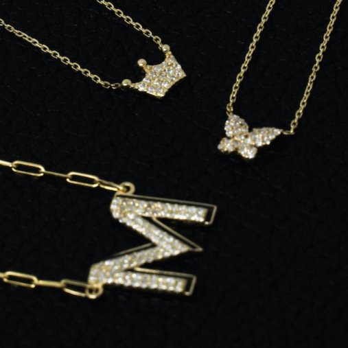 TSK Diamond Crown Necklace JEWELRY The Sis Kiss
