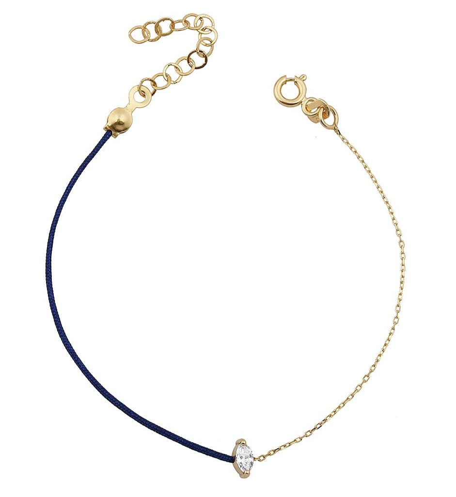 TSK Downtown Marquise Diamond Bracelet JEWELRY The Sis Kiss 14k Gold Bowery Black