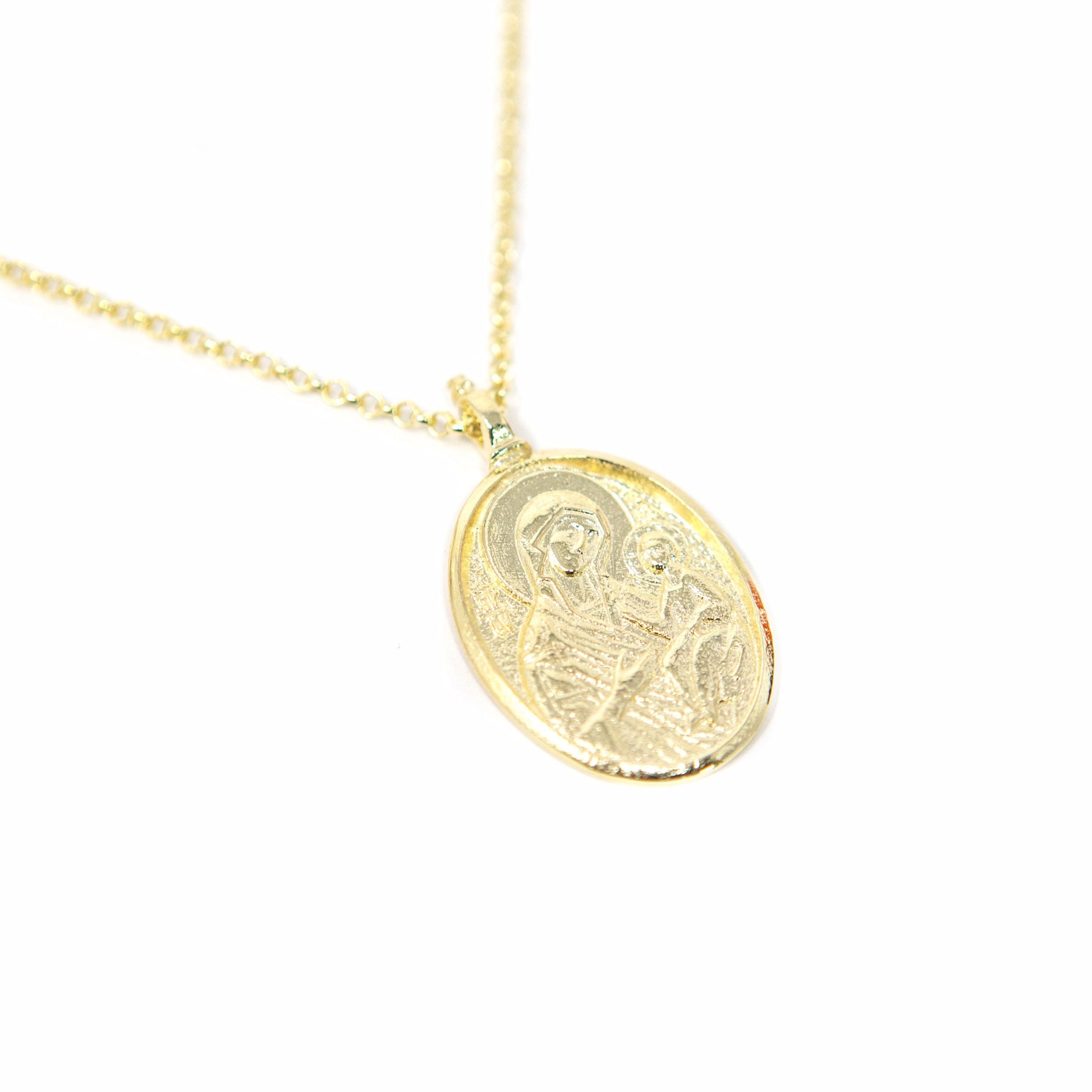 Share the Faith - Oval Pendants necklace The Sis Kiss Mother and Child Pendant 