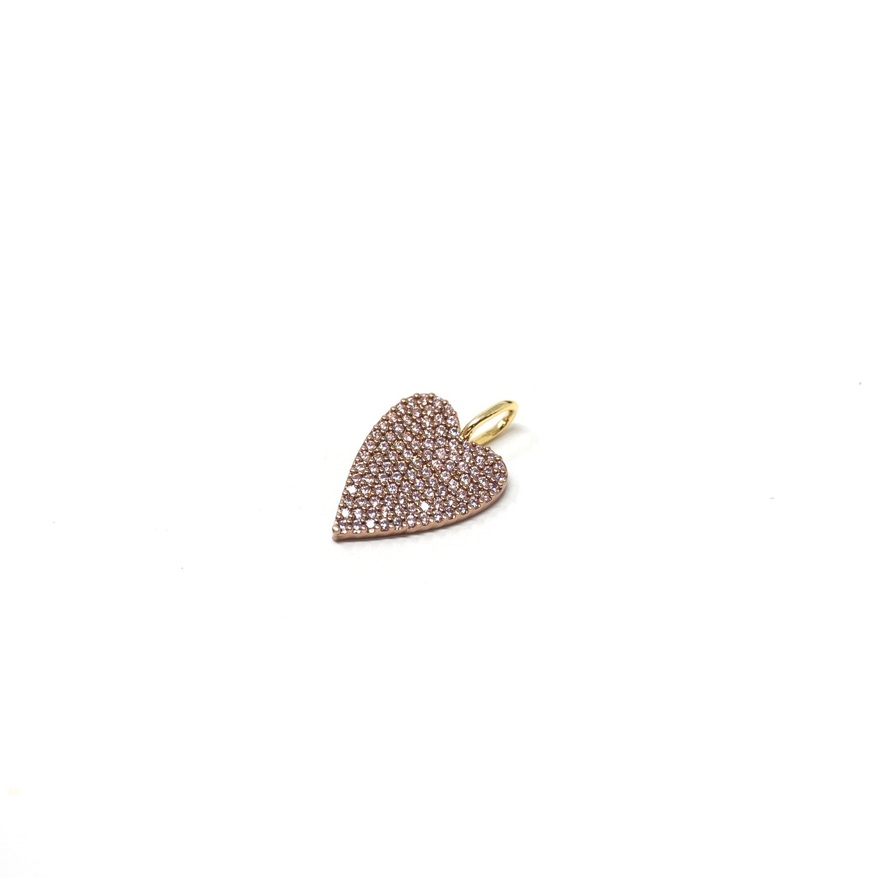 Moody Heart Charm Charms & Pendants The Sis Kiss Gold with Pink Crystals
