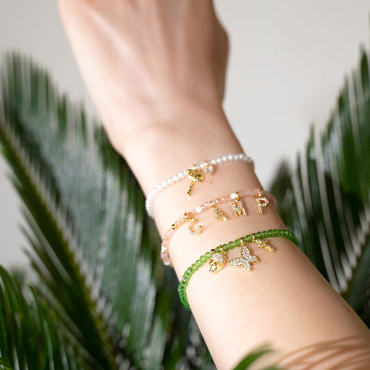 Custom Beaded Bracelet | Personalized Beaded Jewelry | Gold | The Sis Kiss Jewelry
