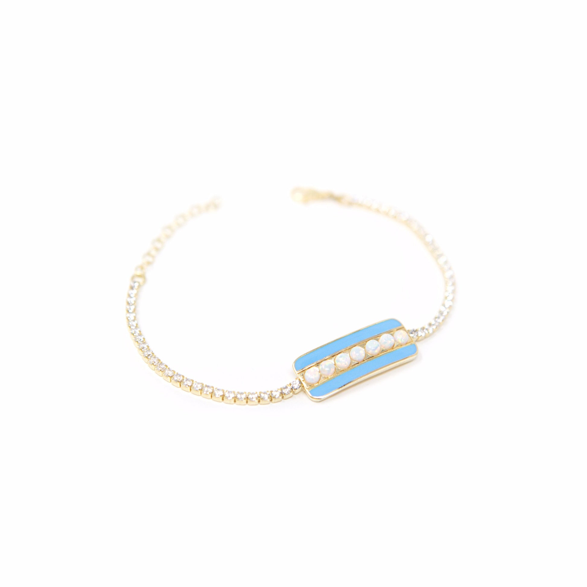 Opal Bar Tennis Bracelets JEWELRY The Sis Kiss Baby Blue