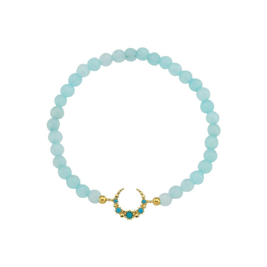 Crystal Crescent Moon Stretch Bracelets JEWELRY The Sis Kiss Sea Glass 