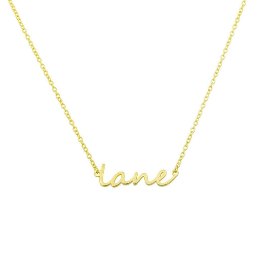 Dainty Custom Name Necklace JEWELRY The Sis Kiss Yellow gold