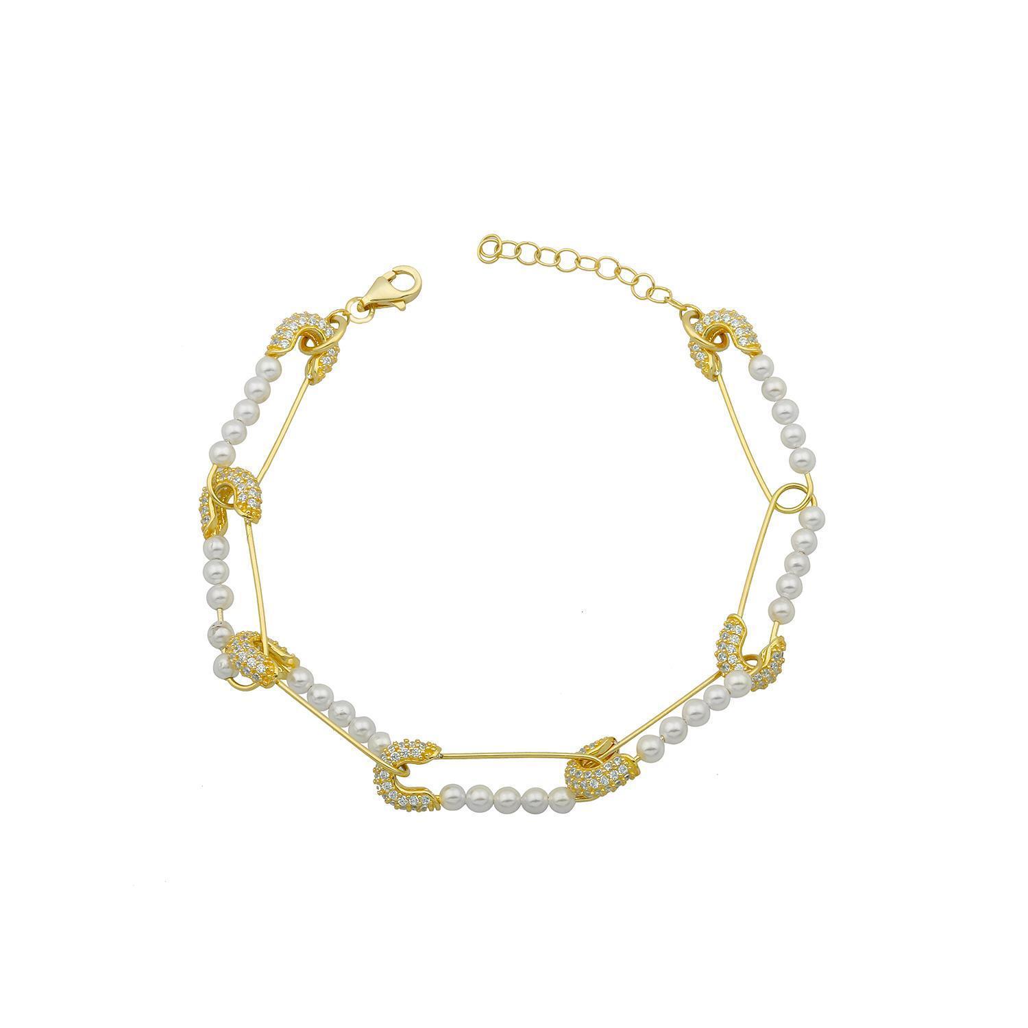 Pearl Paper Clip Bracelet – The Sis Kiss