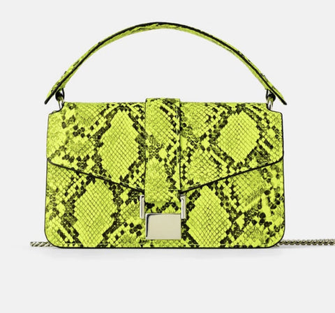 Soho Neon Snakeskin Bag The Sis Kiss