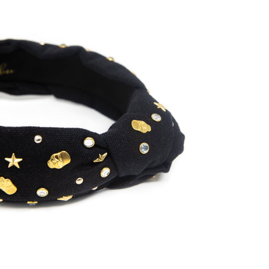 Black Skulls and Stars Headband ACCESSORY The Sis Kiss