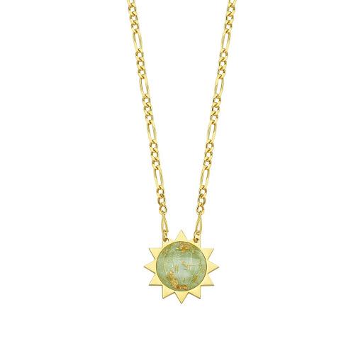 Starburst Pendant on Gold Link Chain necklace The Sis Kiss