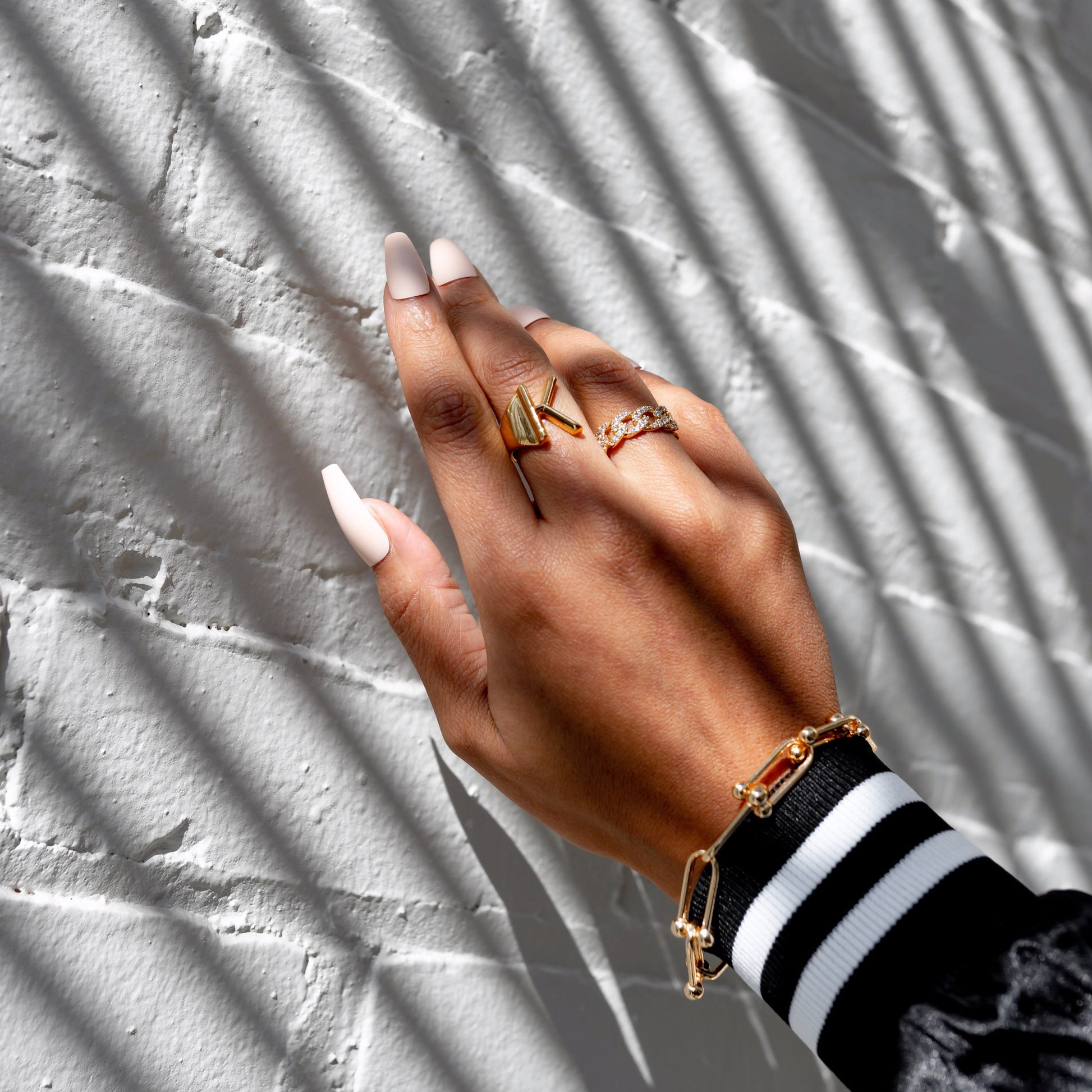Statement Initial Ring in Bold Block JEWELRY The Sis Kiss