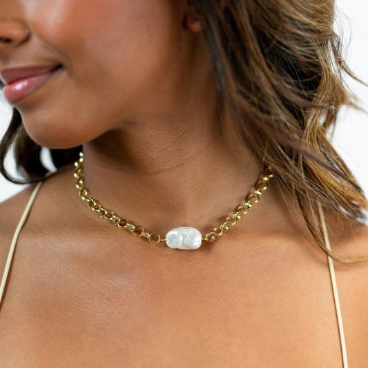 Dreamy Round Link Pearl Necklace JEWELRY The Sis Kiss