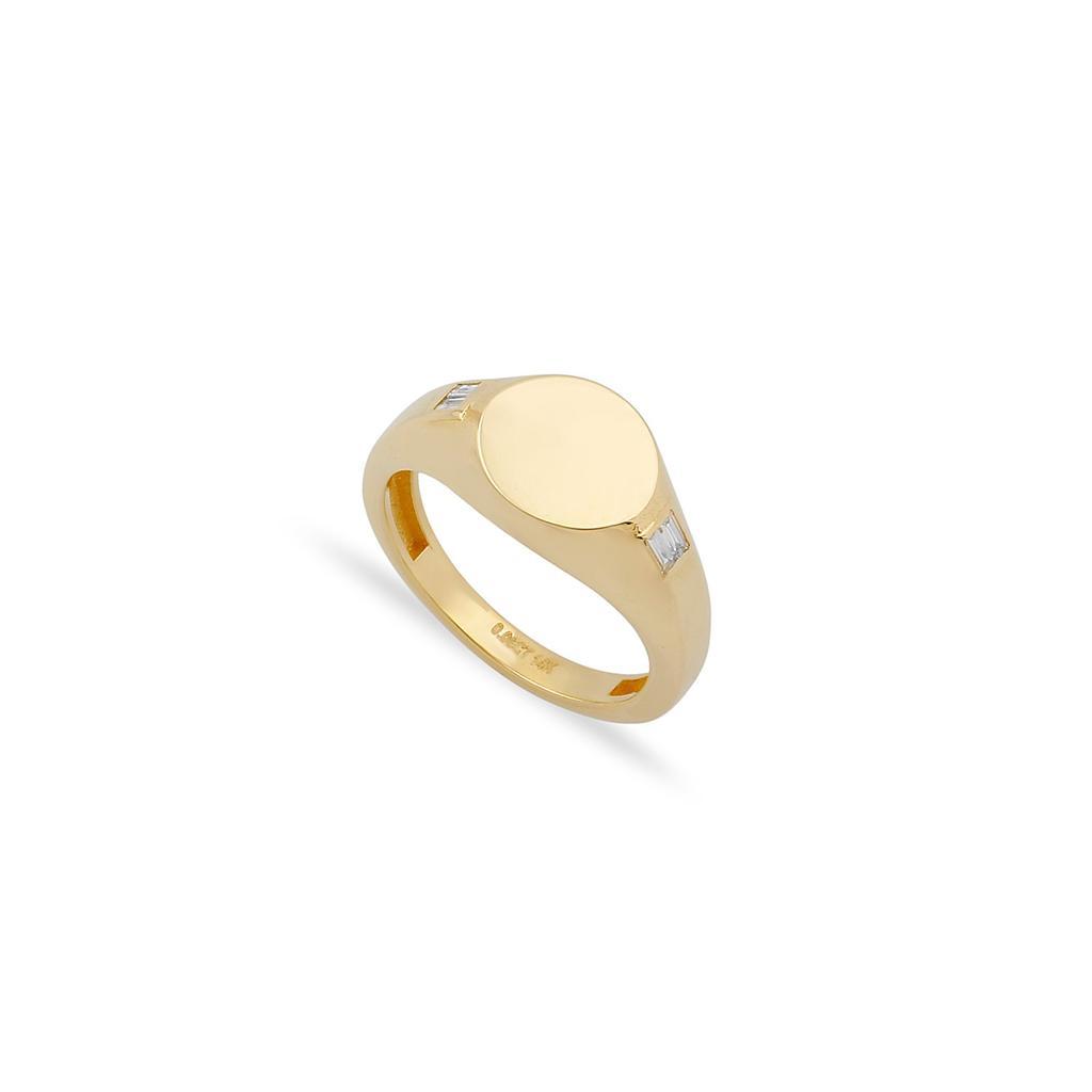 TSK Diamond Accent Signet Pinky Ring JEWELRY The Sis Kiss 3 14k Gold