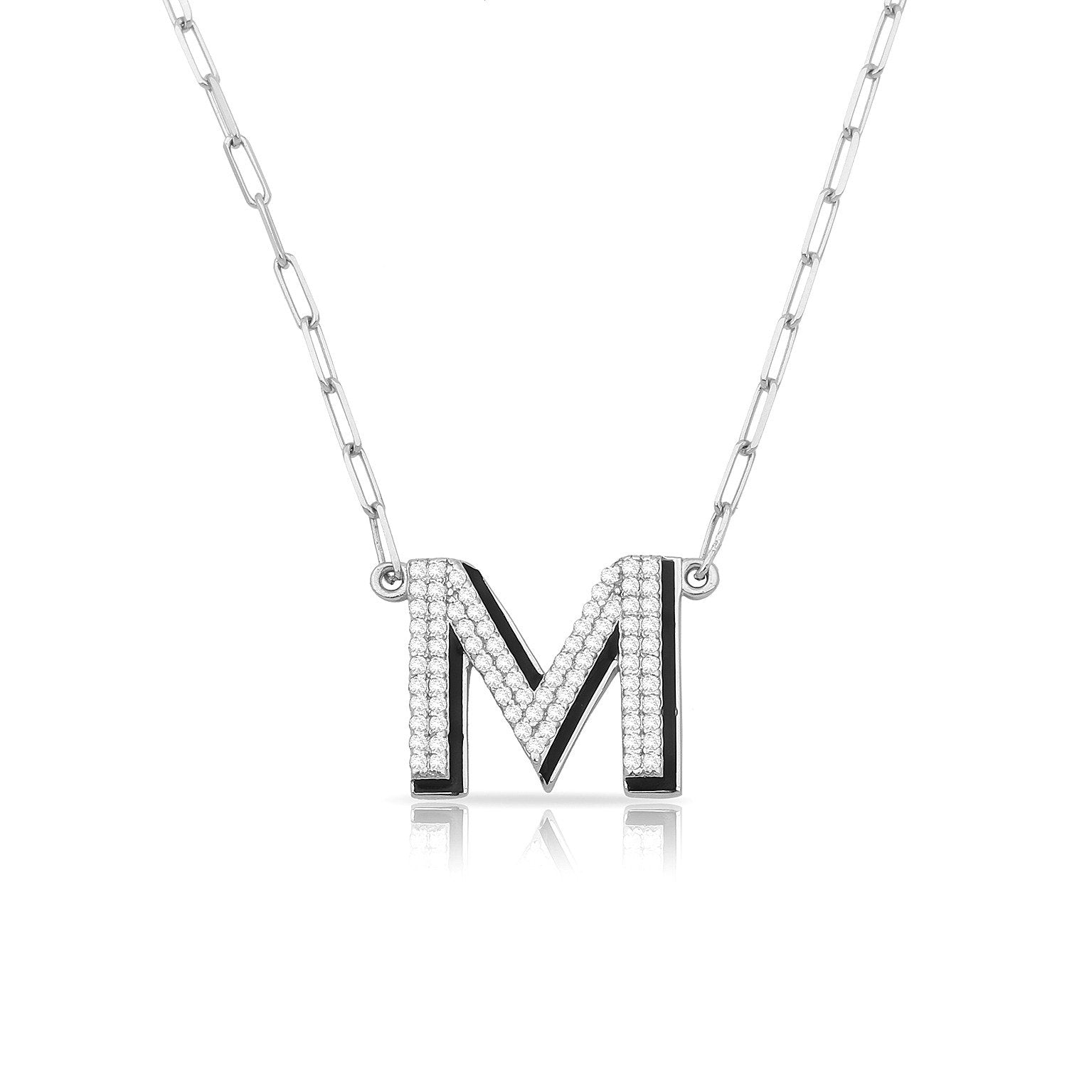 TSK 5th Avenue Diamond Initial Necklace JEWELRY The Sis Kiss 14k White Gold