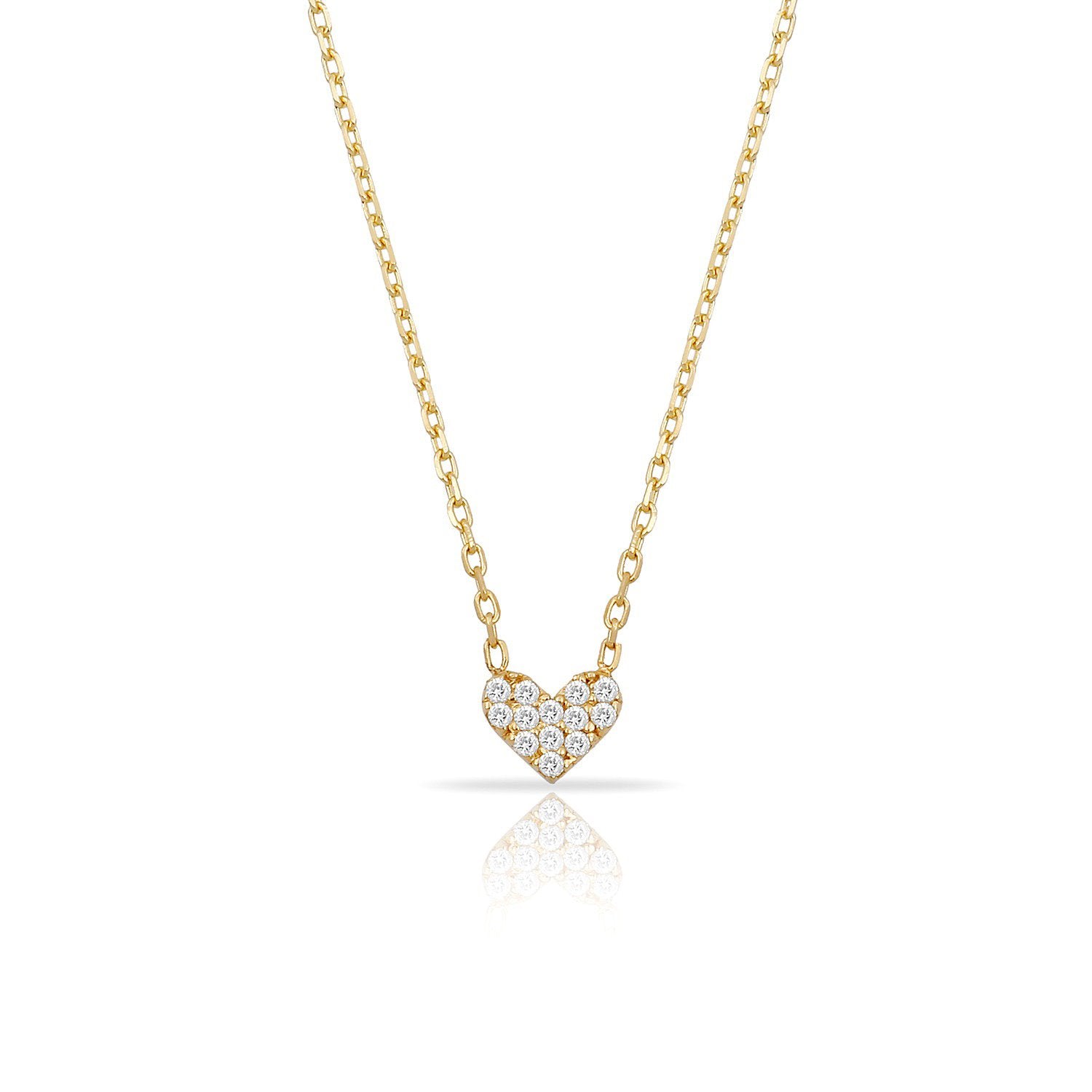 TSK Diamond Heart Necklace JEWELRY The Sis Kiss 14k Gold