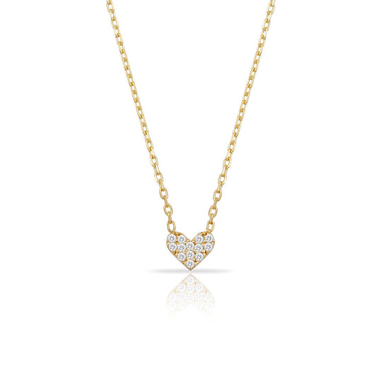 TSK Diamond Heart Necklace JEWELRY The Sis Kiss 14k Gold
