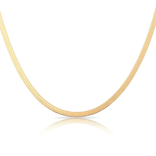 TSK 14k Gold Herringbone Chain JEWELRY The Sis Kiss 14k Rose Gold 12" with 4" extension 