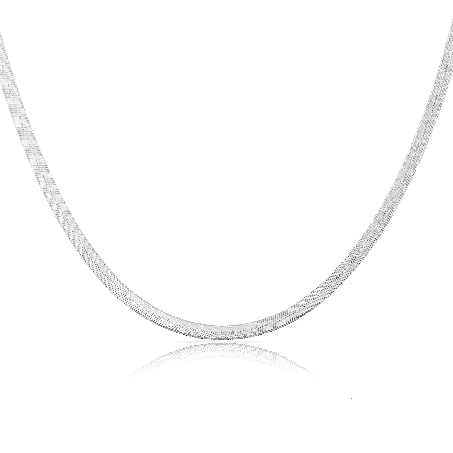 TSK 14k Gold Herringbone Chain JEWELRY The Sis Kiss 14k White Gold 12" with 4" extension 