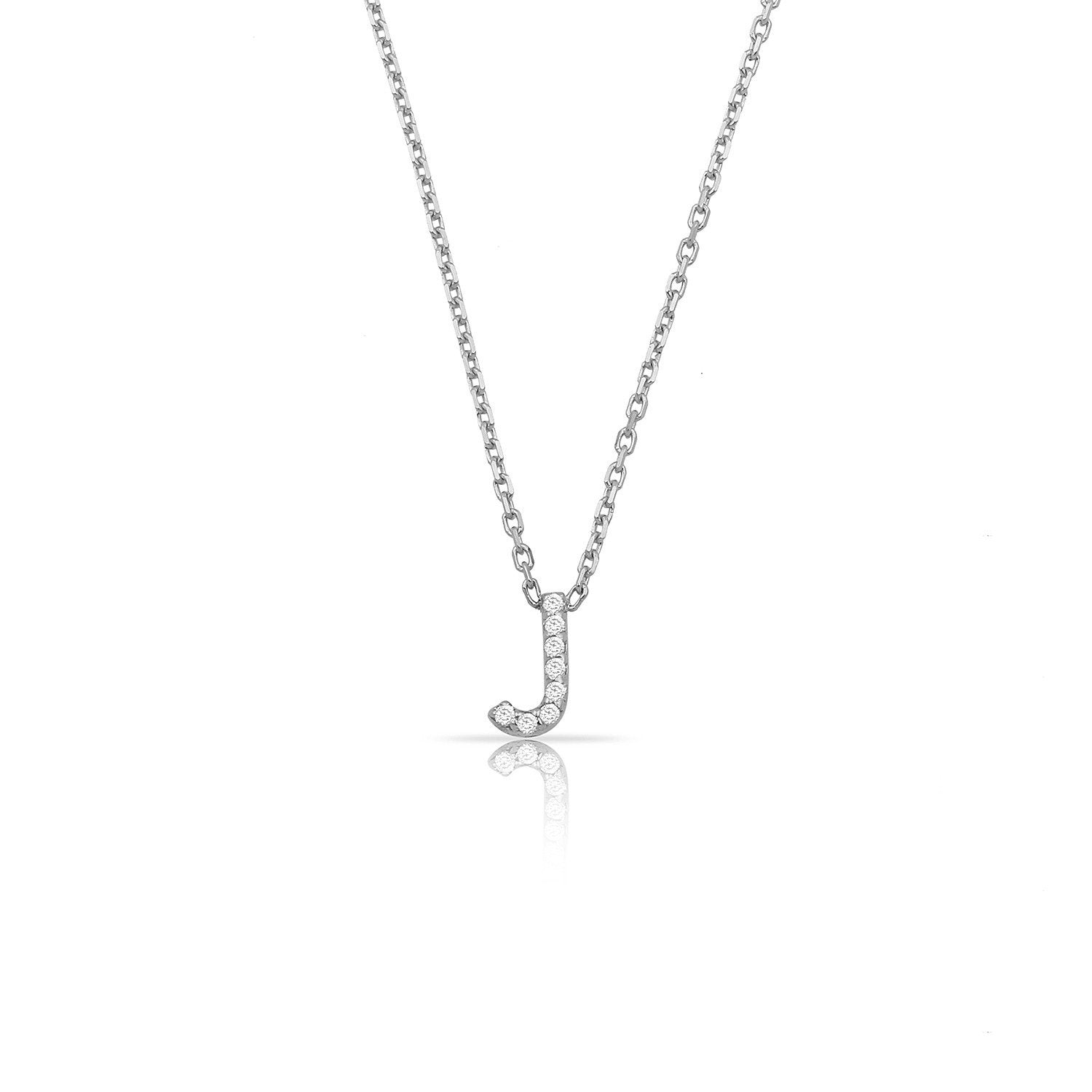 TSK Perry St. Diamond Initial Necklace JEWELRY The Sis Kiss 14k White Gold