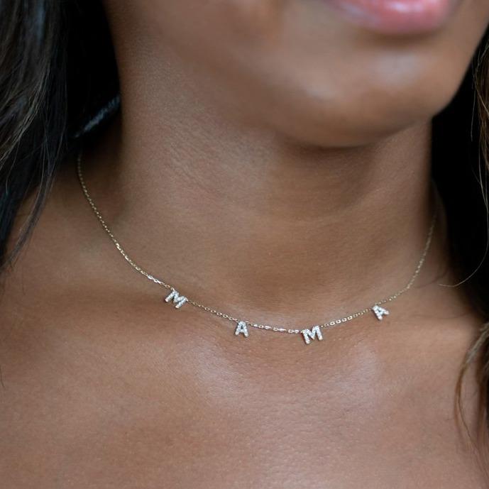 TSK Diamond Mini Mama Necklace – The Sis Kiss