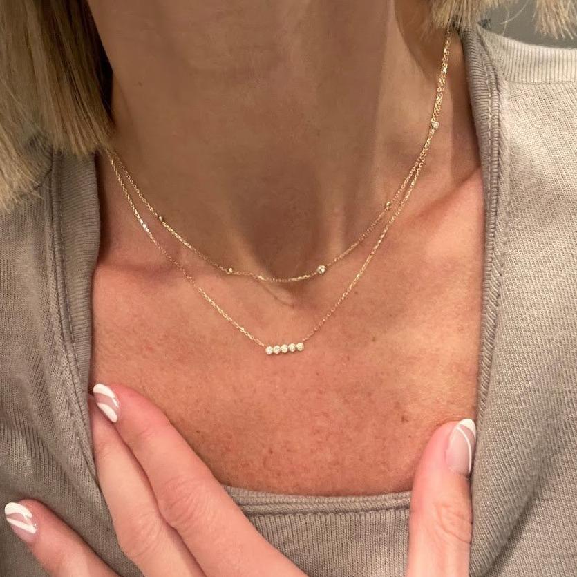 TSK Diamond Necklace Stock Sale JEWELRY The Sis Kiss
