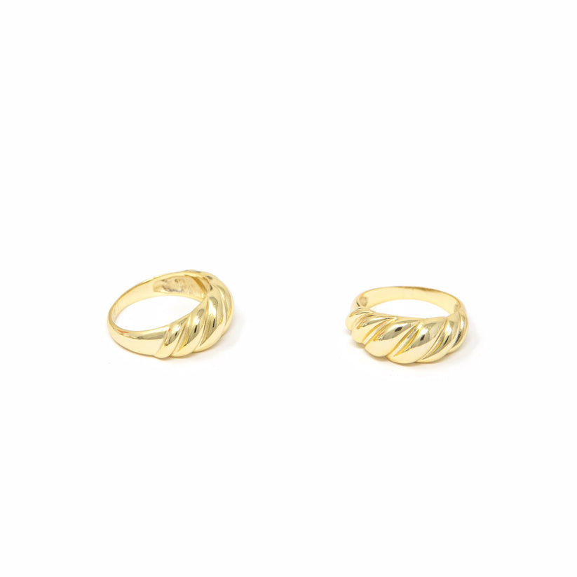 Dome and Twist Gold Rings – The Sis Kiss