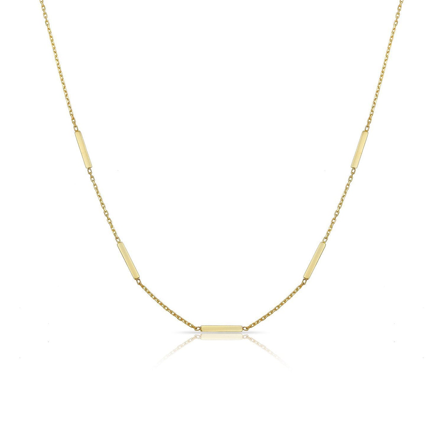 TSK 14k Gold Bars Necklace JEWELRY The Sis Kiss