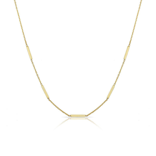 TSK 14k Gold Bars Necklace JEWELRY The Sis Kiss