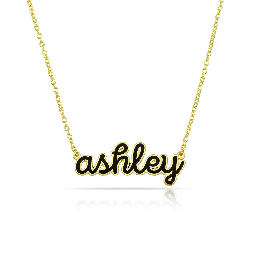 Custom Cursive Enamel Necklace – The Sis Kiss