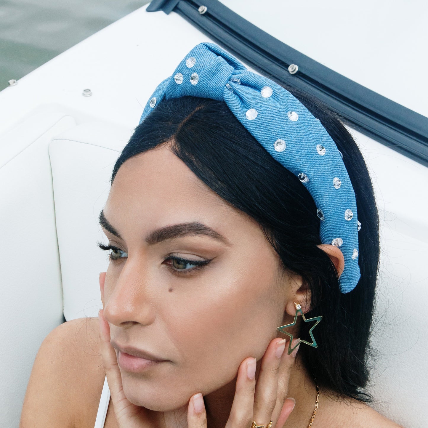 Crystal and Jean Headband ACCESSORY The Sis Kiss