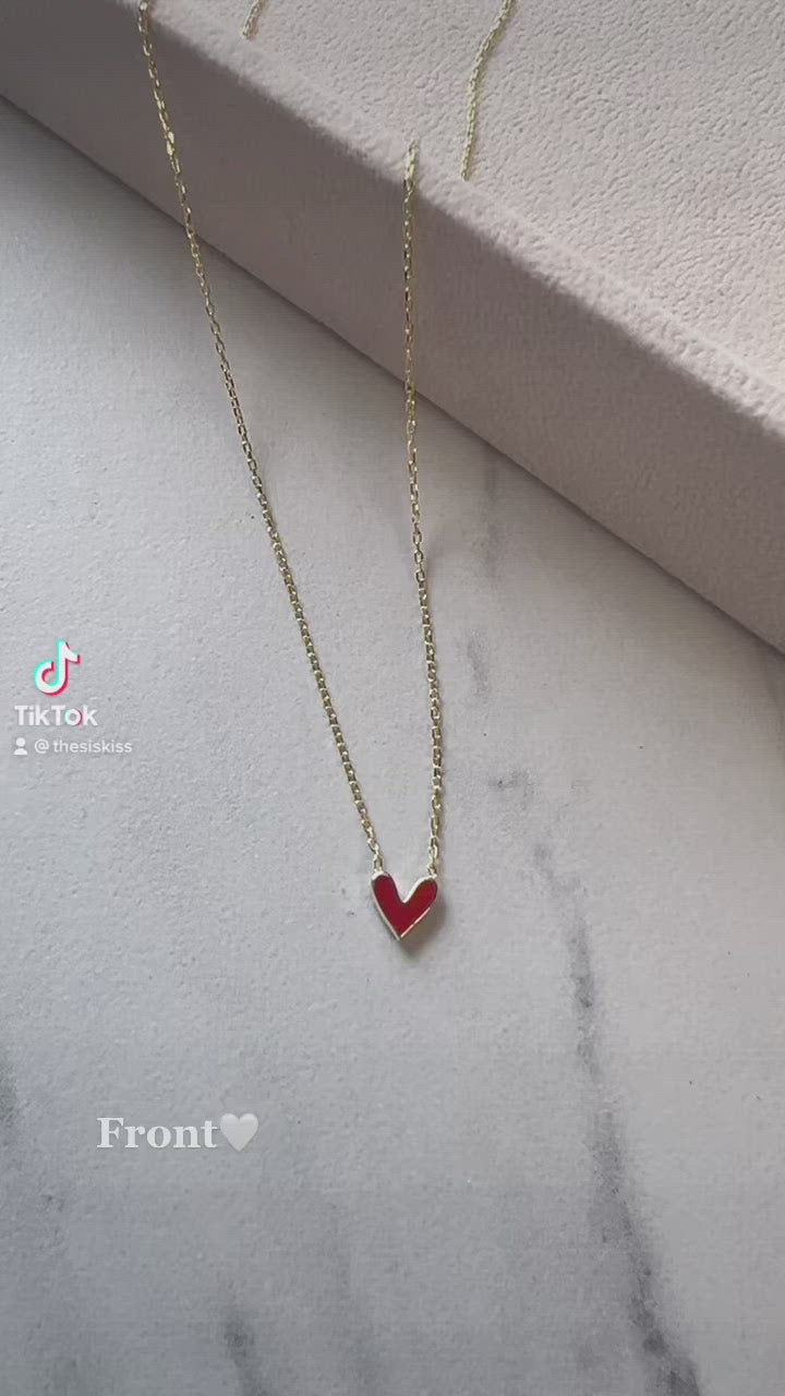 Tiny Heart Charm Necklace – The Sis Kiss