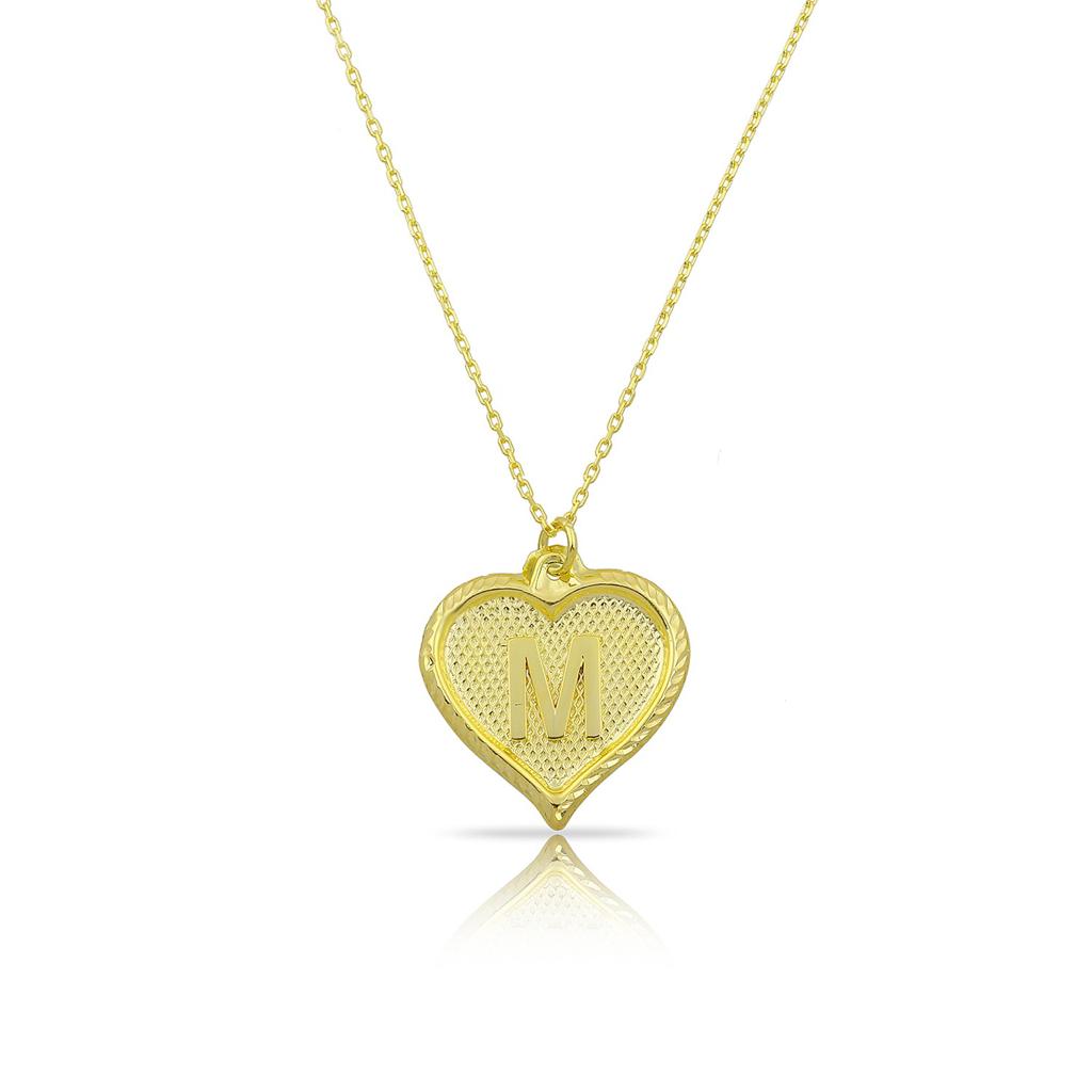Custom Forever Initial Pendants JEWELRY The Sis Kiss Heart Gold