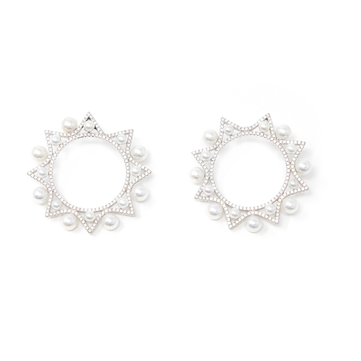 Pearl and Crystal Wreath Earrings JEWELRY The Sis Kiss