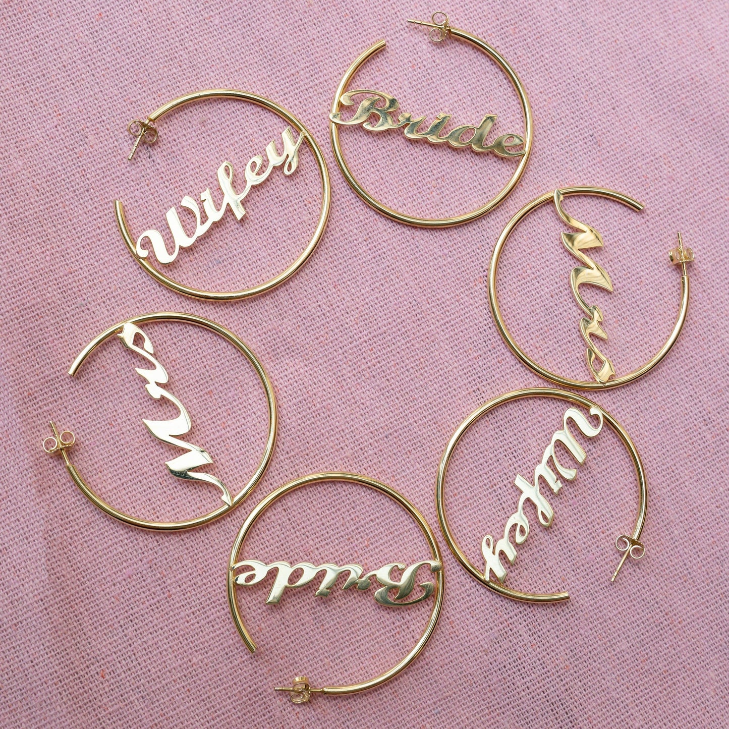 Mrs. Script Hoops - PREORDER JEWELRY The Sis Kiss