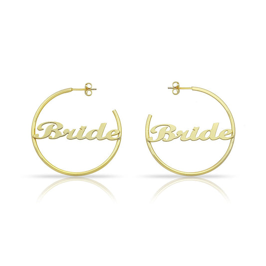 Bride Script Hoops JEWELRY The Sis Kiss Gold