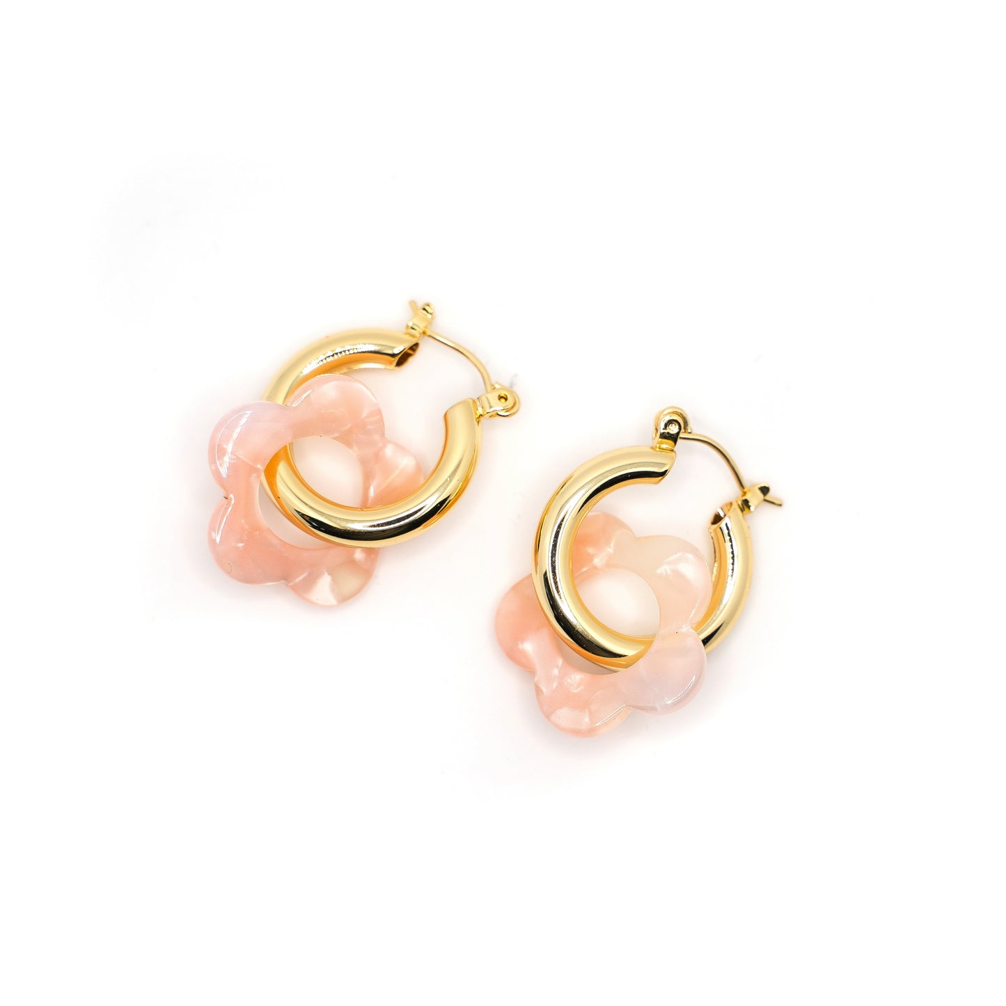 Flower Power Huggie Earrings PREORDER JEWELRY The Sis Kiss Pink
