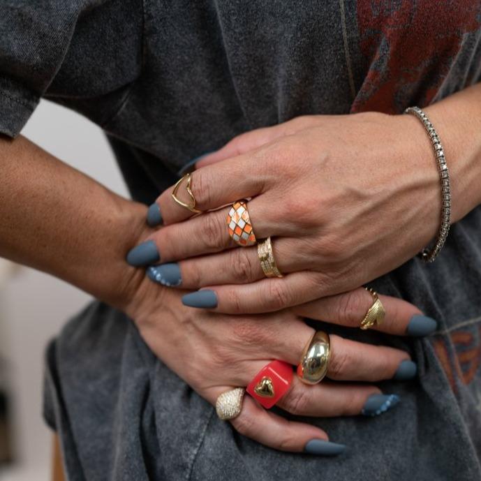 Enameled Argyle Ring Rings Jason 