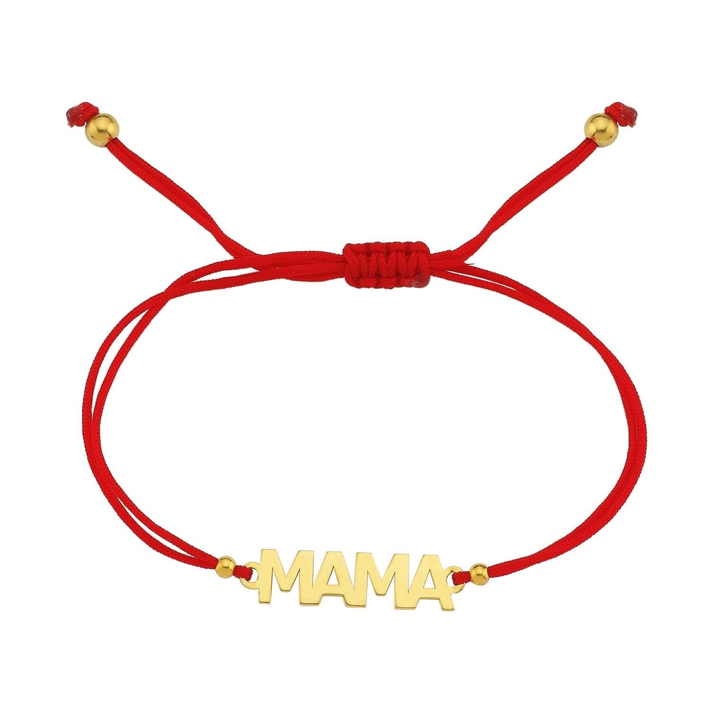 Custom Name Cord Bracelet JEWELRY The Sis Kiss Gold Red Cord