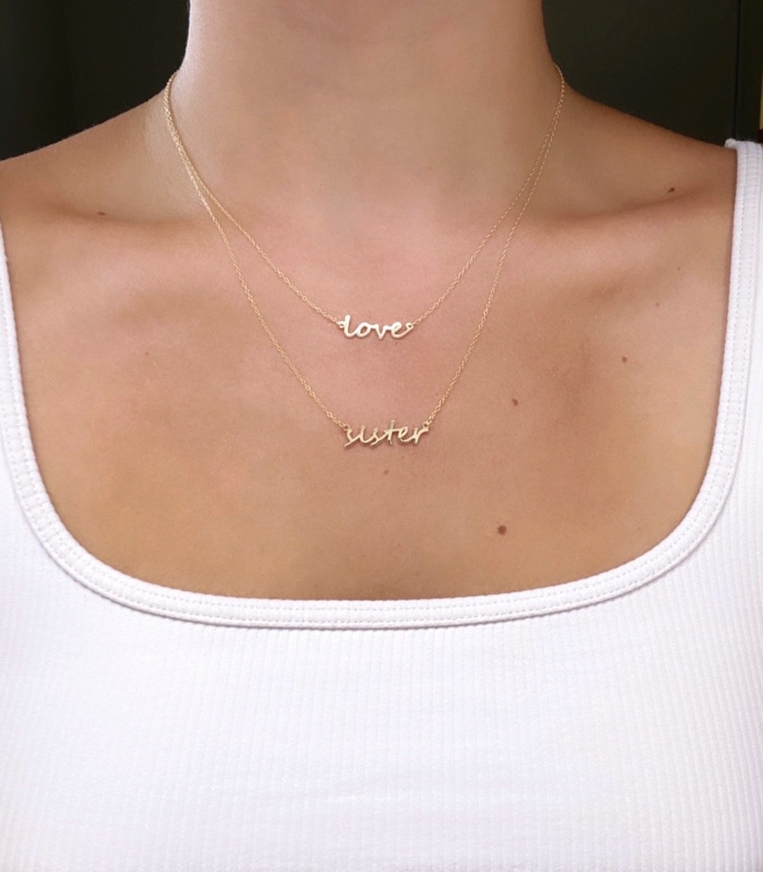 Love Dainty Necklace necklace The Sis Kiss