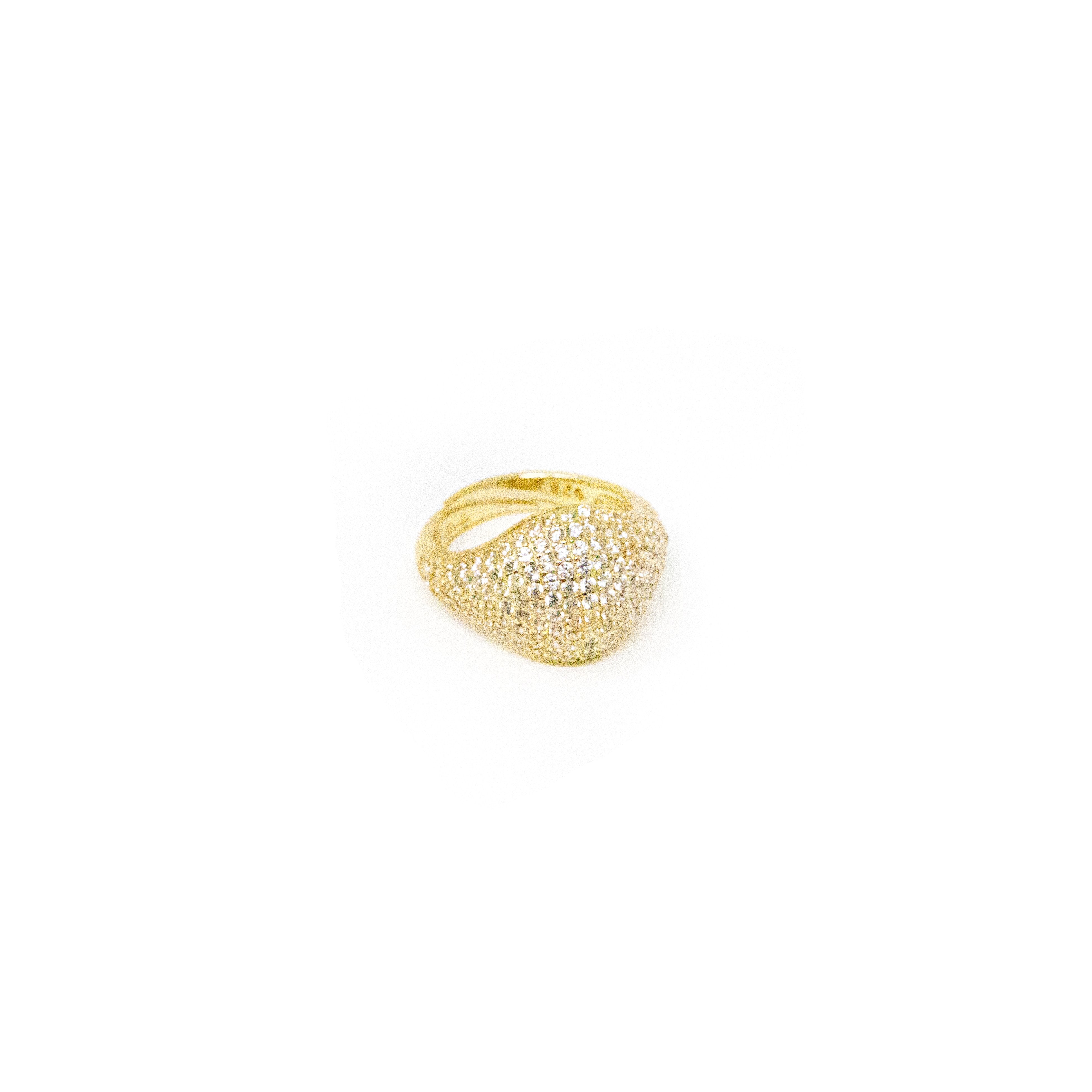 Crystal clearance pinky ring