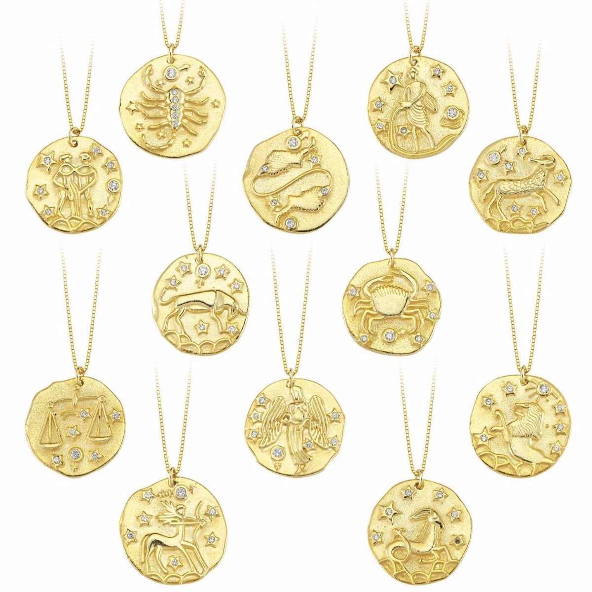 12 Horoscope Zodiac Sign Necklace Constellations Pendant Necklaces Women  Jewelry | eBay