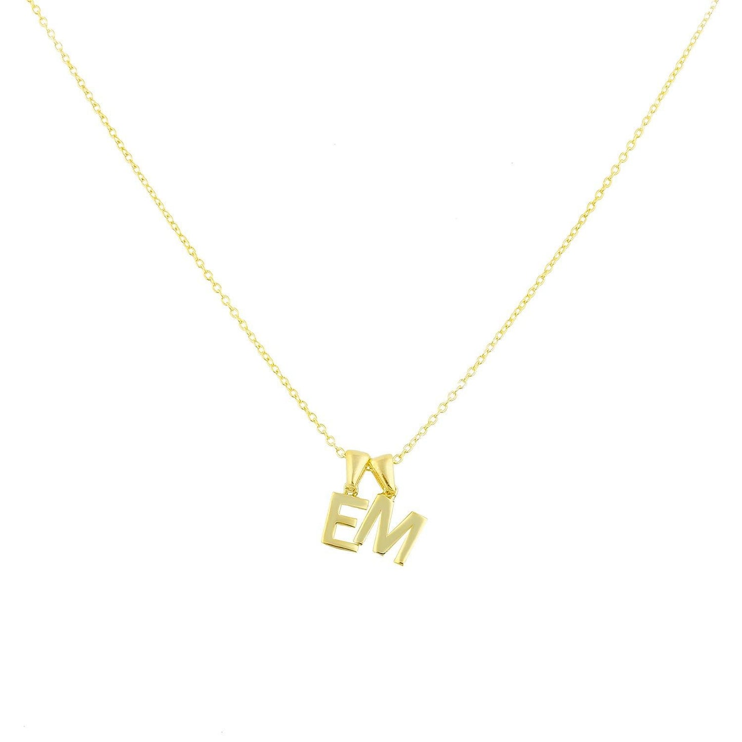 Double Initial Necklace Custom Two Letter Pendant Two 