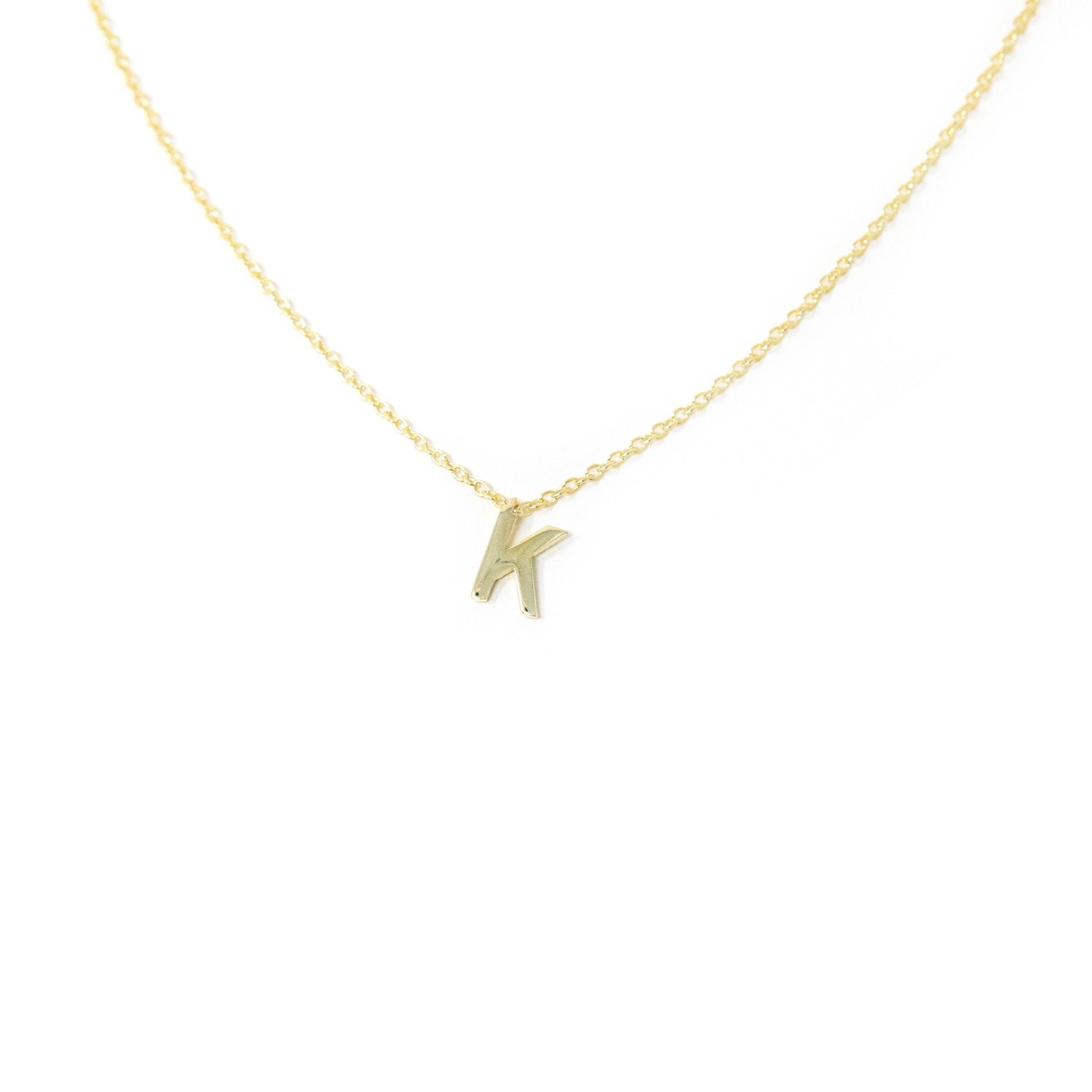 Gold Paperclip Chain Initial Necklace | 18 Paperclip Chain | Personalized Necklace | The Sis Kiss Jewelry