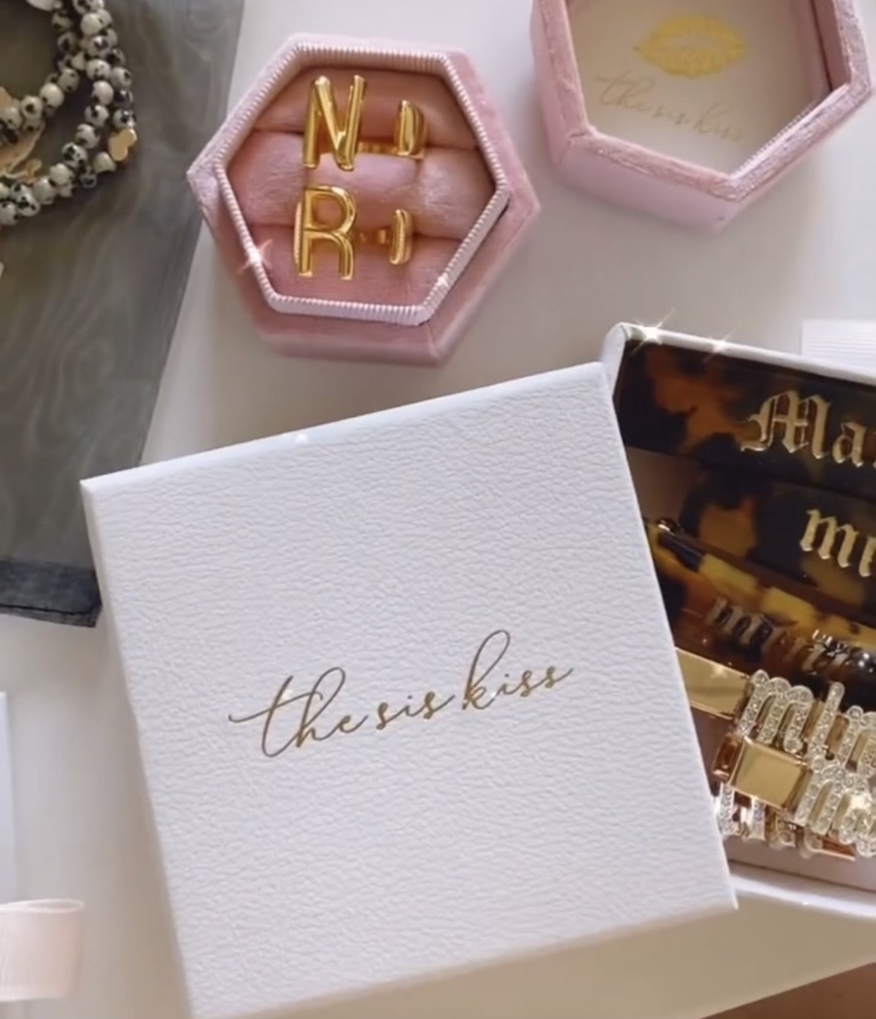Statement Initial Ring in Bold Block JEWELRY The Sis Kiss